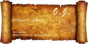 Olbort János névjegykártya