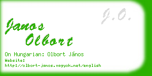janos olbort business card